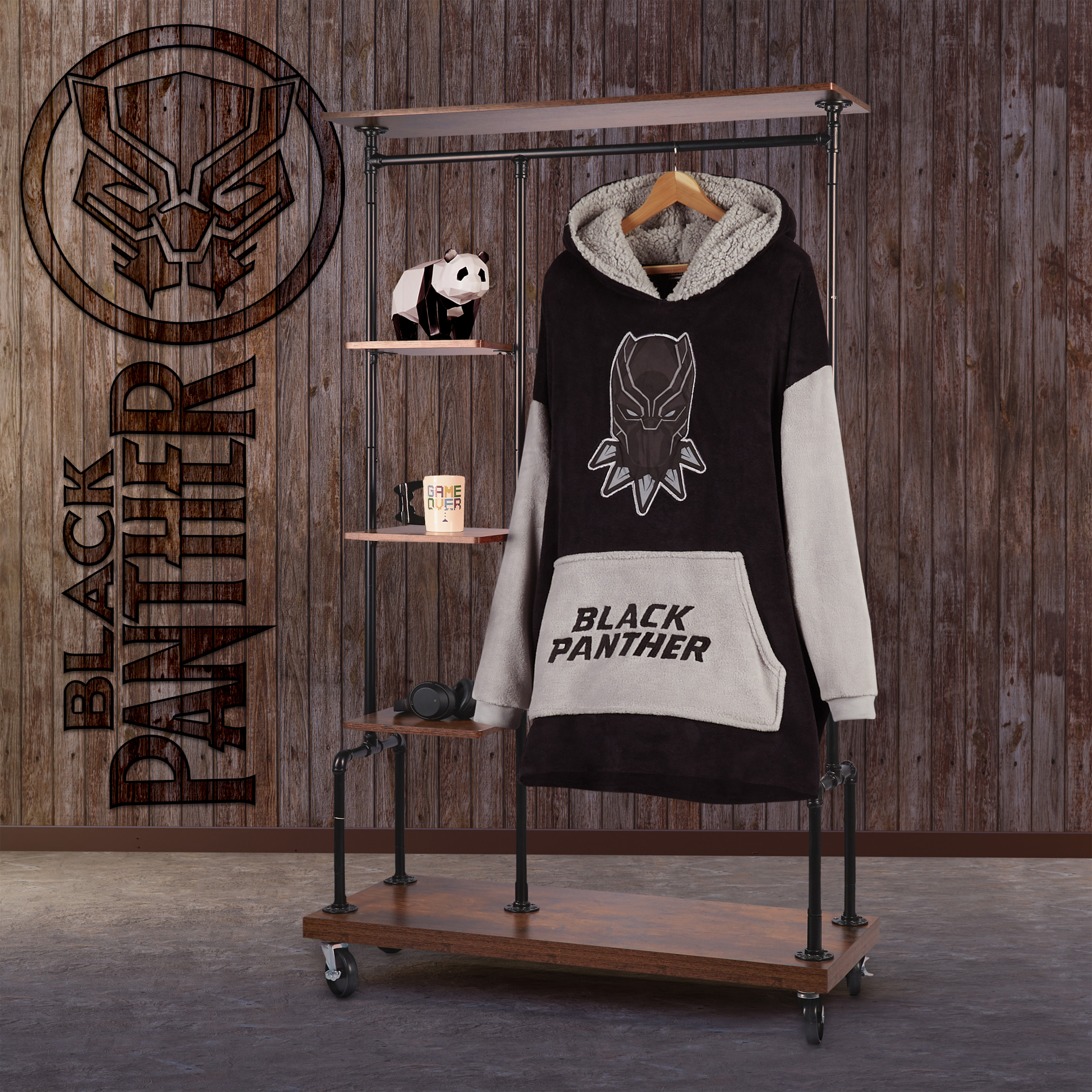 Marvel Oversized Hoodie Blanket for Men - BLACK PANTHER | eBay UK